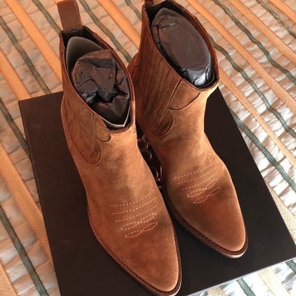 Maje Suede Western Cowboy Women’s Flats Boots - Picture 6 of 16